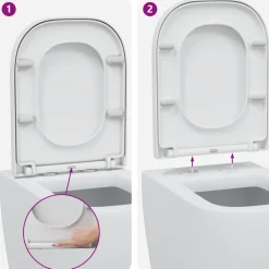 vidaXL Toiletzitting Wit 47,5 x 35 x 3,6 cm Duroplast