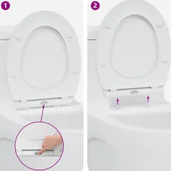 vidaXL Toiletzitting Wit 45,5 x 37,5 x 3,8 cm Duroplast