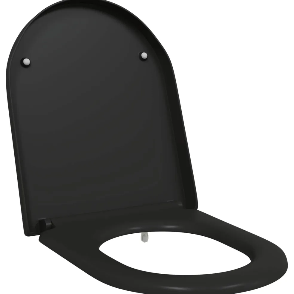 vidaXL Toiletzitting Zwart 49 x 36 x 4 cm Duroplast