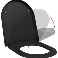 vidaXL Toiletzitting Zwart 49 x 36 x 4 cm Duroplast