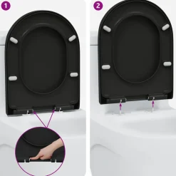 vidaXL Toiletzitting Zwart 49 x 36 x 4 cm Duroplast