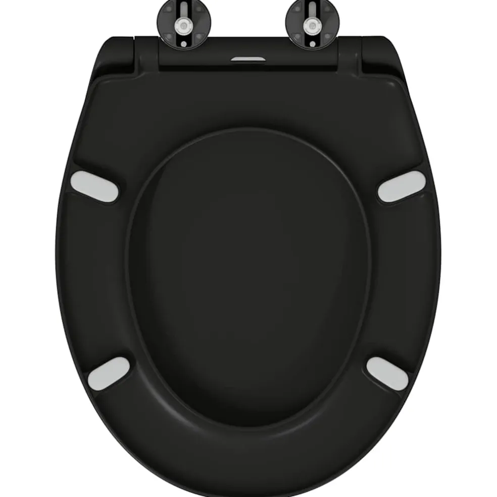 vidaXL Toiletzitting Zwart 47 x 37 x 4 cm Duroplast