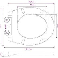 vidaXL Toiletzitting Zwart 47 x 37 x 4 cm Duroplast