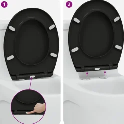 vidaXL Toiletzitting Zwart 47 x 37 x 4 cm Duroplast