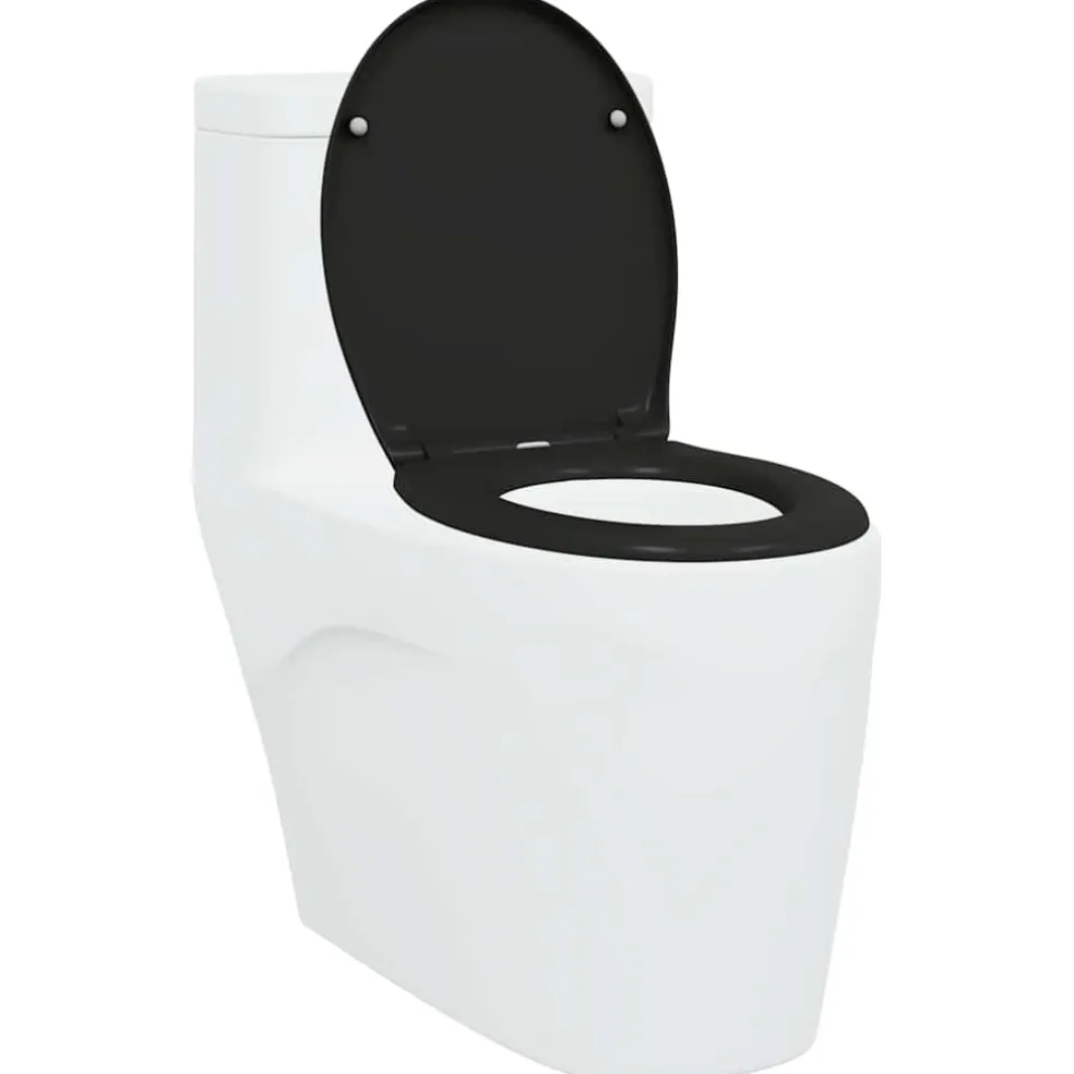vidaXL Toiletzitting Zwart 47 x 37 x 4 cm Duroplast