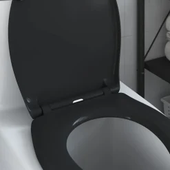 vidaXL Toiletzitting Zwart 47 x 37 x 4 cm Duroplast