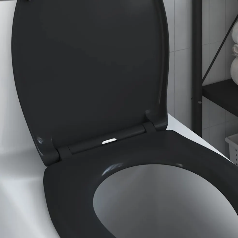 vidaXL Toiletzitting Zwart 47 x 37 x 4 cm Duroplast