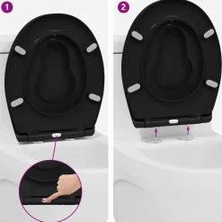 vidaXL Toiletzitting Zwart 47 x 37 x 4 cm Duroplast