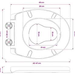 vidaXL Toiletzitting Zwart 47 x 37 x 4 cm Duroplast