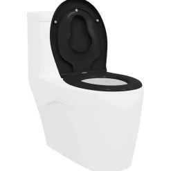 vidaXL Toiletzitting Zwart 47 x 37 x 4 cm Duroplast