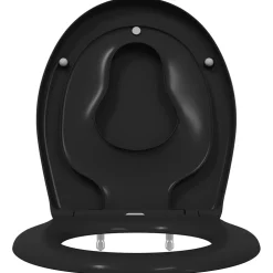 vidaXL Toiletzitting Zwart 47 x 37 x 4 cm Duroplast