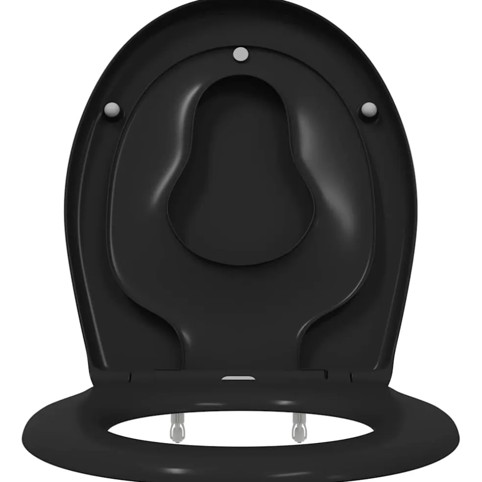 vidaXL Toiletzitting Zwart 47 x 37 x 4 cm Duroplast