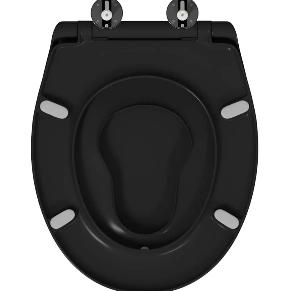 vidaXL Toiletzitting Zwart 47 x 37 x 4 cm Duroplast