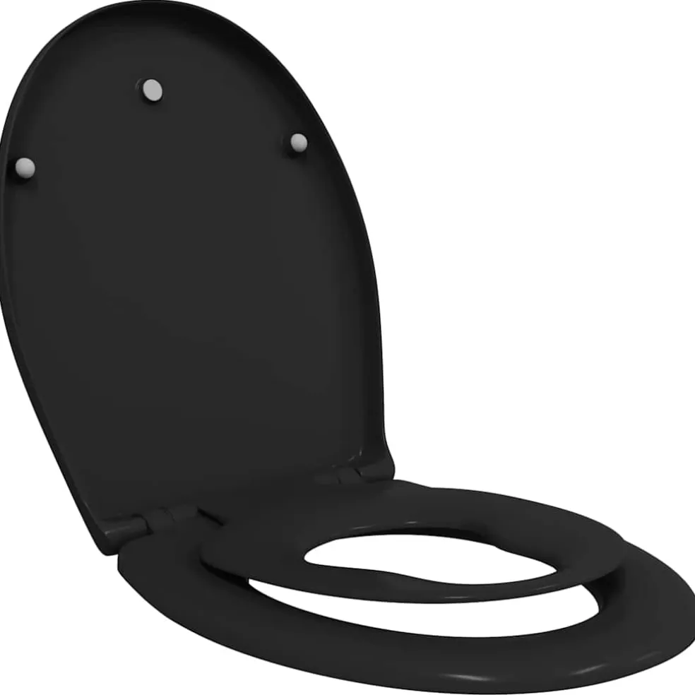 vidaXL Toiletzitting Zwart 47 x 37 x 4 cm Duroplast