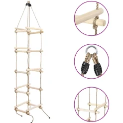 vidaXL Touwladder 200 cm hout