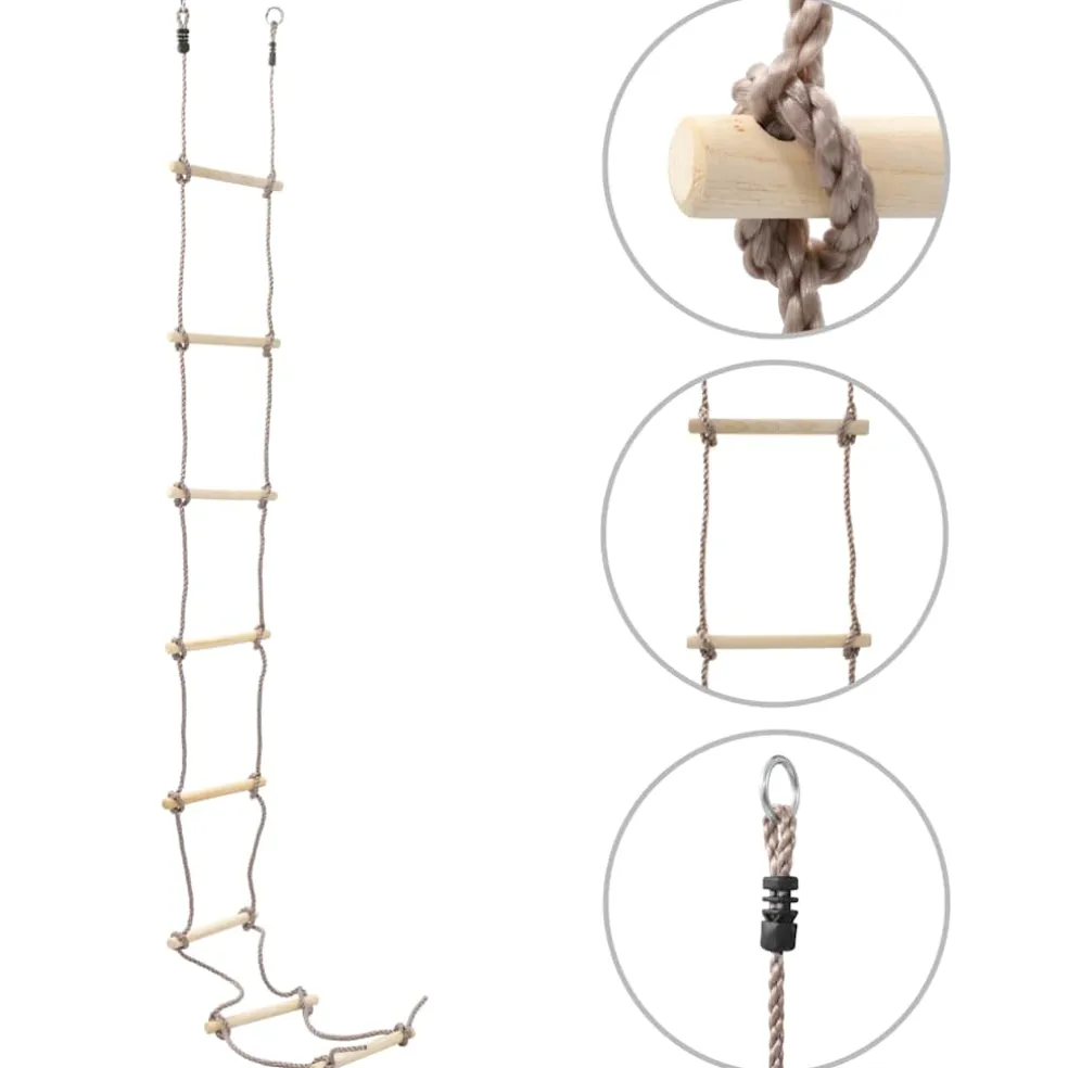 vidaXL Touwladder 290 cm hout