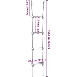 vidaXL Touwladder voor kinderen met 4 sporten meerkleurig