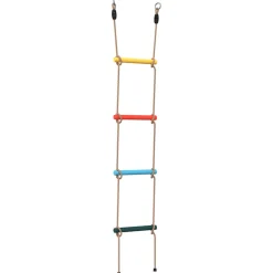 vidaXL Touwladder voor kinderen met 4 sporten meerkleurig