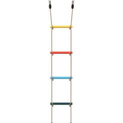 vidaXL Touwladder voor kinderen met 4 sporten meerkleurig