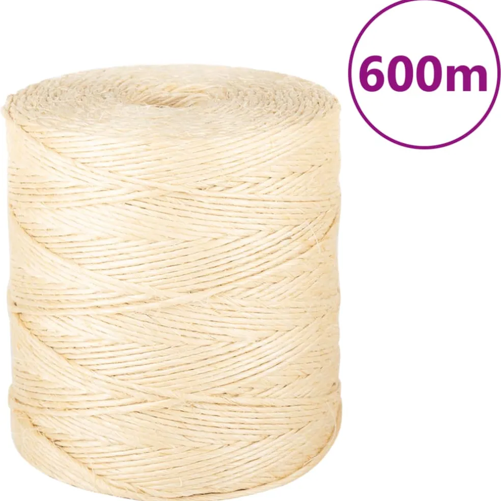 vidaXL Touw 2 mm 600 m 100% sisal