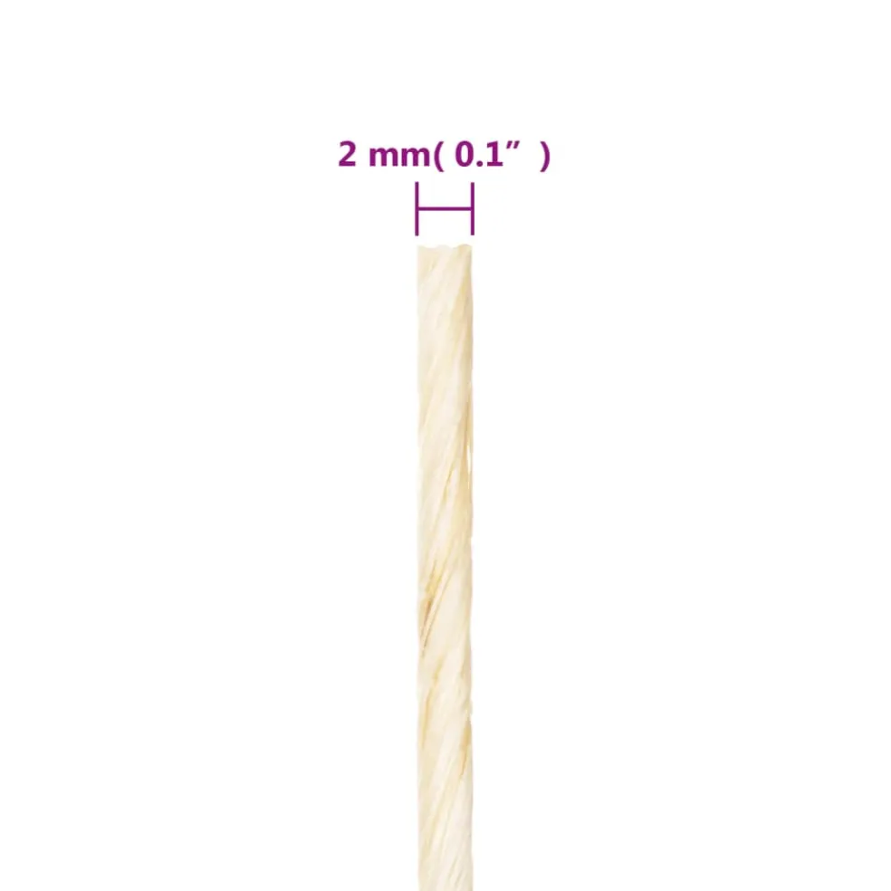 vidaXL Touw 2 mm 600 m 100% sisal