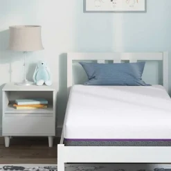 vidaXL Traagschuimmatras Medium 80 x 160 cm Wit en Grijs