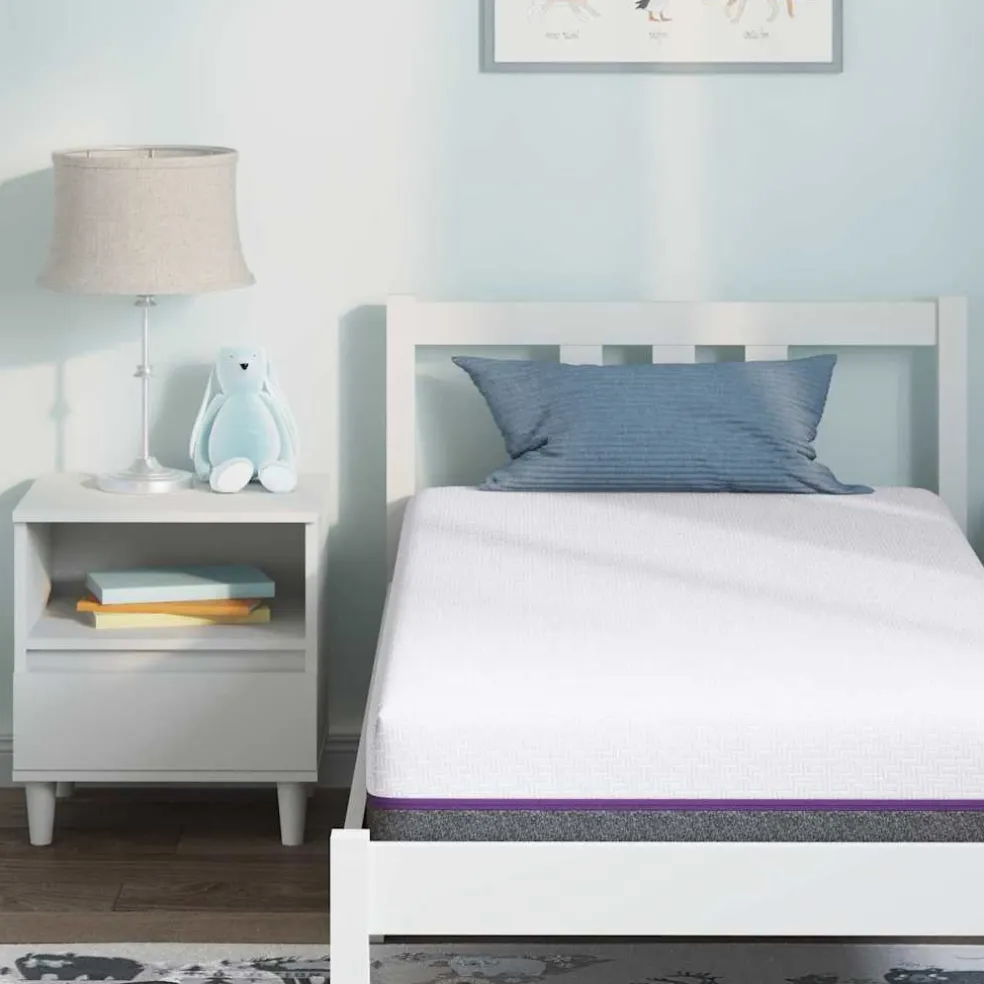 vidaXL Traagschuimmatras Medium 80 x 160 cm Wit en Grijs