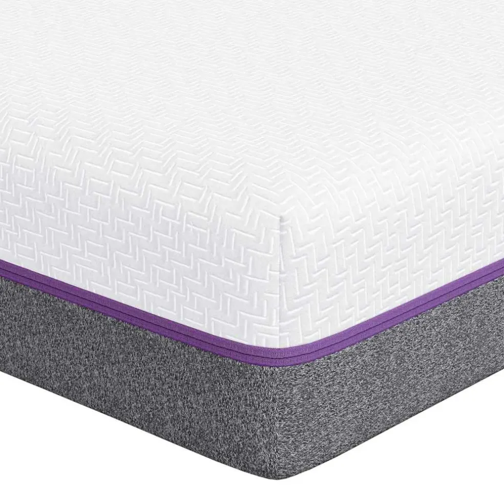 vidaXL Traagschuimmatras Medium 80 x 160 cm Wit en Grijs