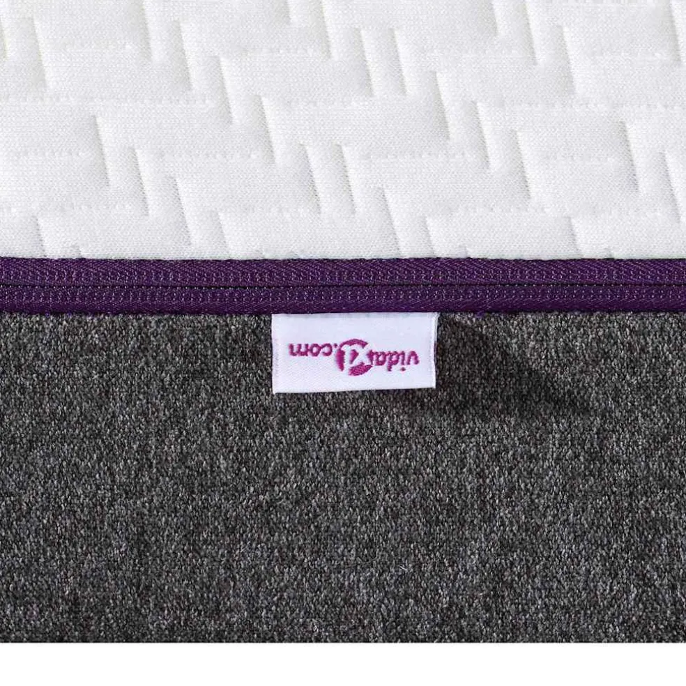 vidaXL Traagschuimmatras Medium 80 x 160 cm Wit en Grijs