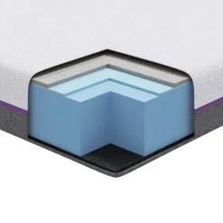 vidaXL Traagschuimmatras Medium 80 x 160 cm Wit en Grijs