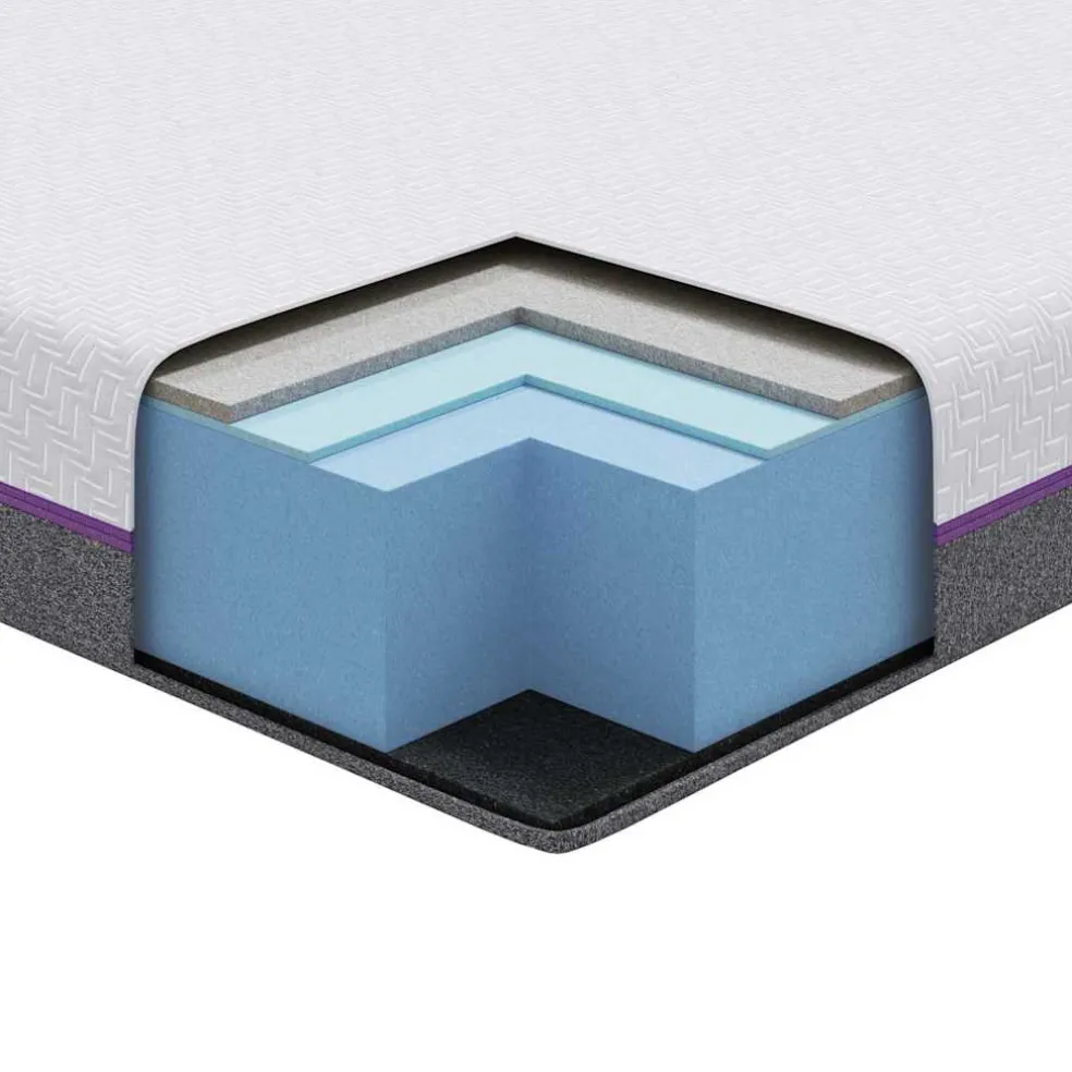 vidaXL Traagschuimmatras Medium 80 x 160 cm Wit en Grijs