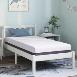 vidaXL Traagschuimmatras Medium 80 x 160 cm Wit en Grijs