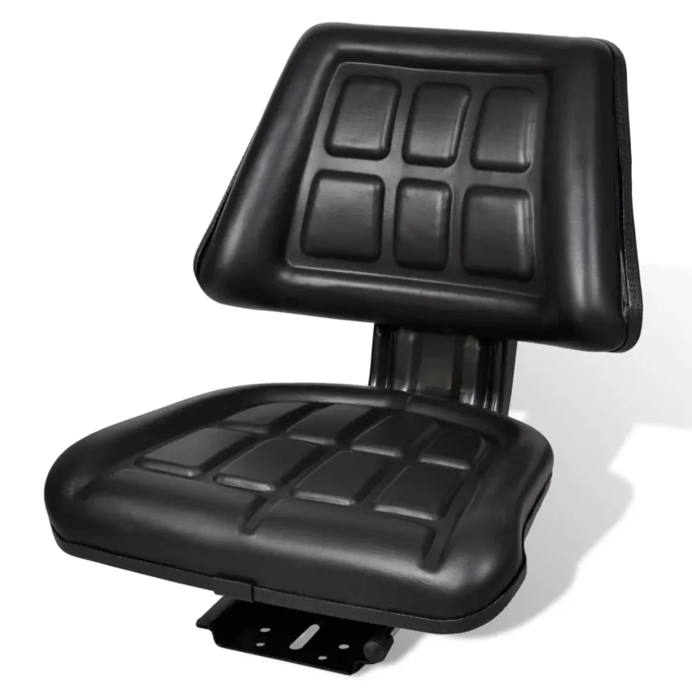 vidaXL Tractorstoel met rugleuning zwart