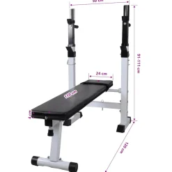 vidaXL Trainingsbank met gewichtenrek en halterset 90 kg