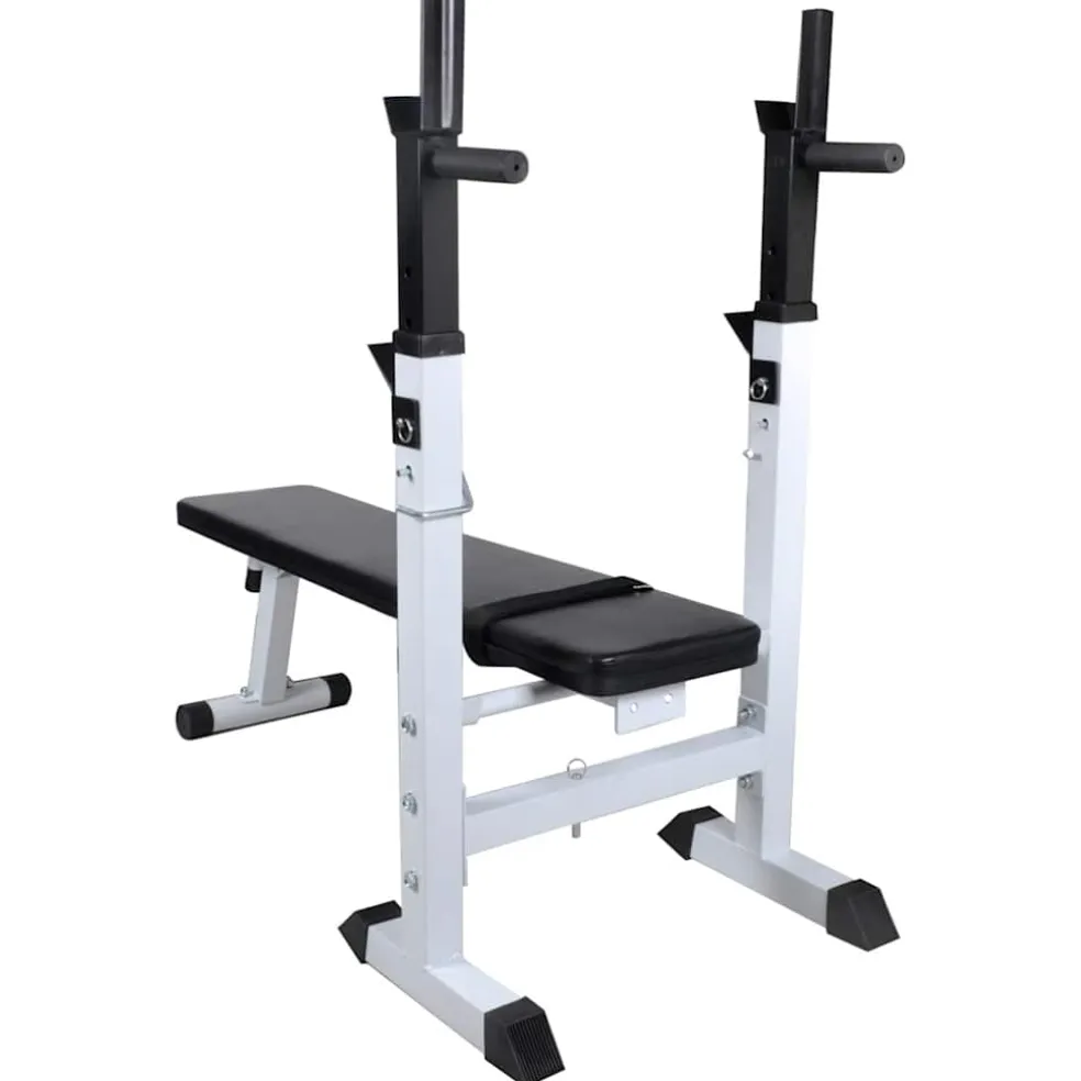 vidaXL Trainingsbank met gewichtenrek en halterset 90 kg
