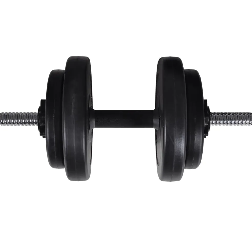 vidaXL Trainingsbank met gewichtenrek en halterset 60,5 kg