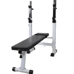 vidaXL Trainingsbank met gewichtenrek en halterset 60,5 kg