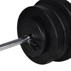 vidaXL Trainingsbank met gewichtenrek en halterset 60,5 kg