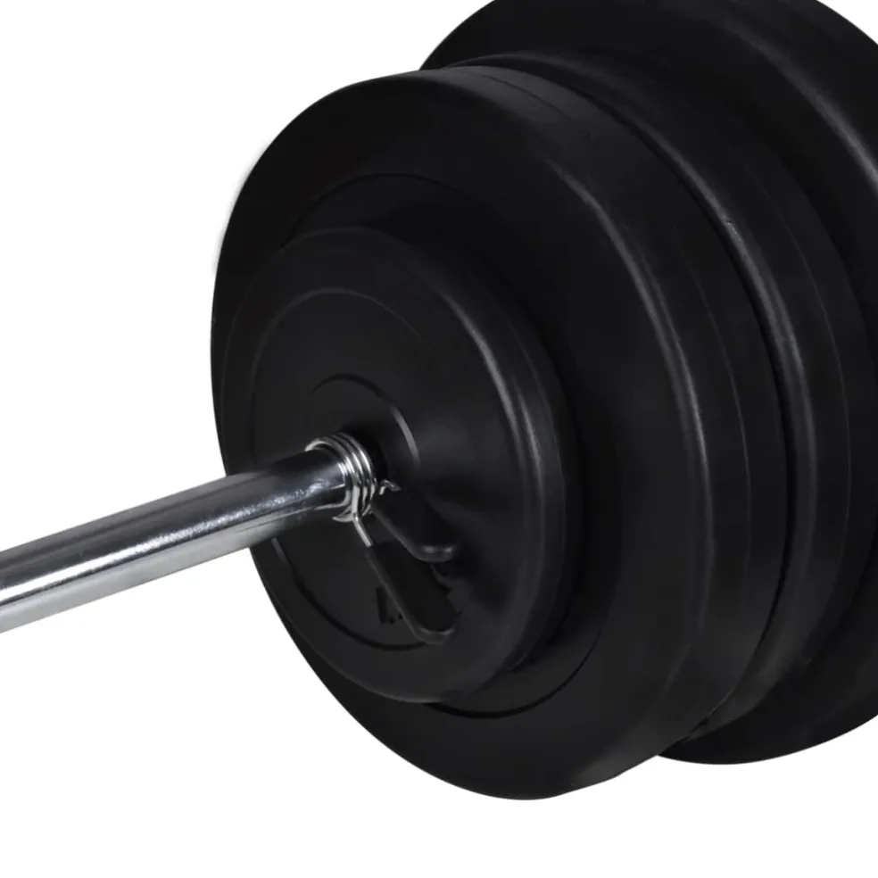 vidaXL Trainingsbank met gewichtenrek en halterset 60,5 kg