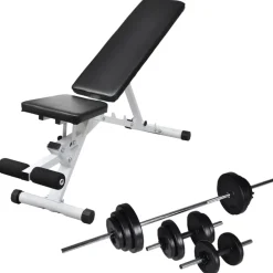 vidaXL Trainingsbank met halterset 30,5 kg