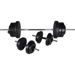 vidaXL Trainingsbank met halterset 60,5 kg