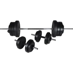 vidaXL Trainingsbank met halterset 60,5 kg