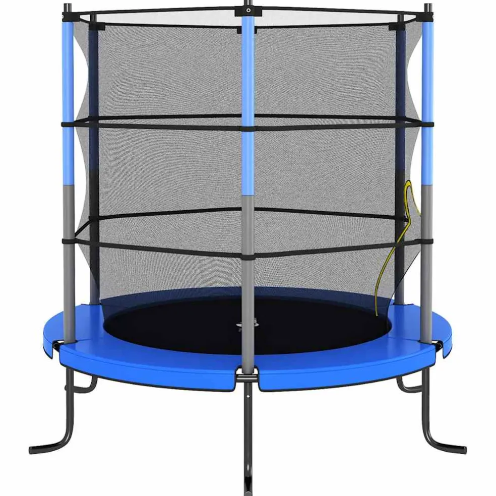 vidaXL Trampoline met veiligheidsnet rond 140x160 cm blauw