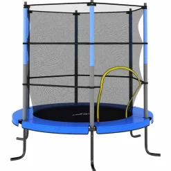 vidaXL Trampoline met veiligheidsnet rond 140x160 cm blauw