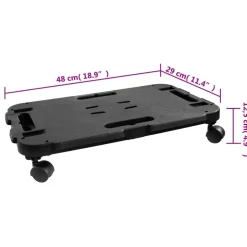 vidaXL Transporttrolley 200 kg polypropeen zwart