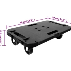 vidaXL Transporttrolley 300 kg polypropeen zwart