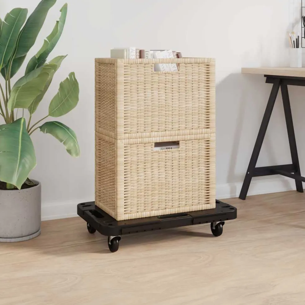 vidaXL Transporttrolley 58x38x12 cm PP zwart