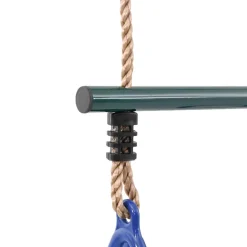 vidaXL Trapezestang en ringen voor kinderen staal blauw en donkergroen