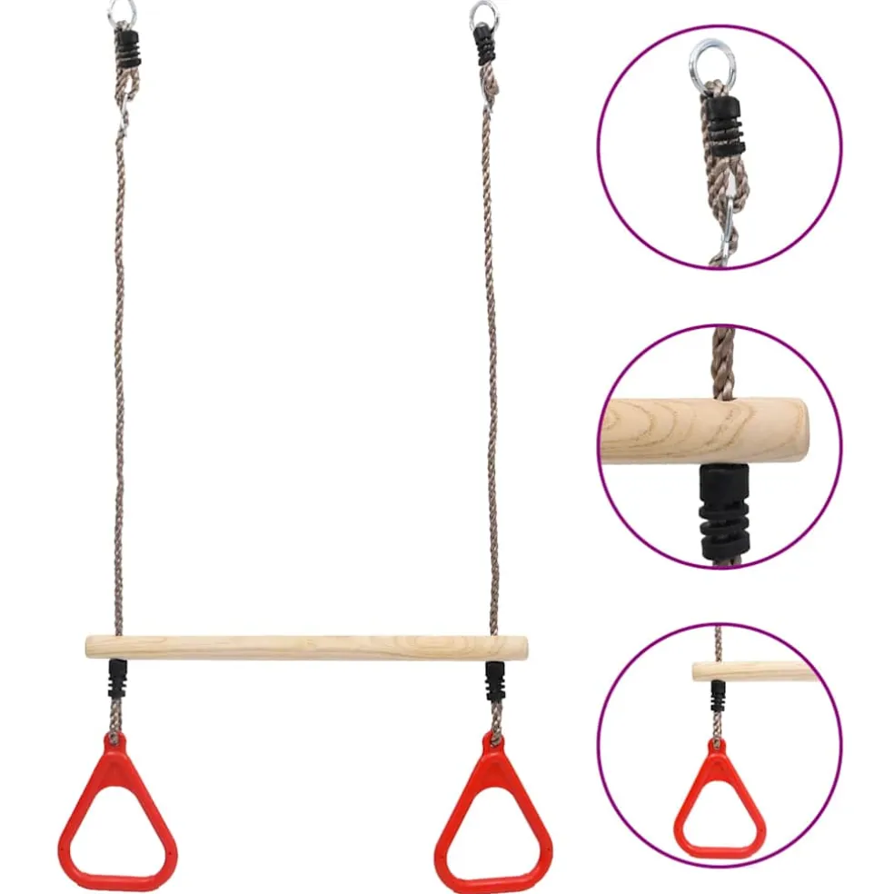 vidaXL Trapezestang met ringen
