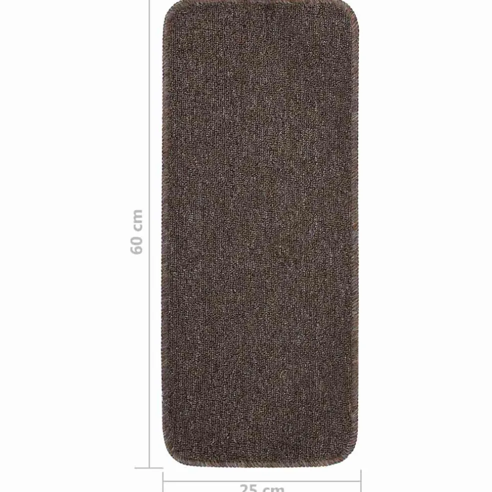 vidaXL Trapmatten 15 st anti-slip rechthoekig 60x25 cm bruin